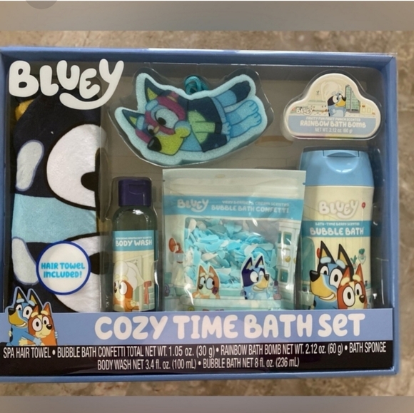 New; Bluey; cozy time bath set; Hair Towel Included - Picture 2 of 3